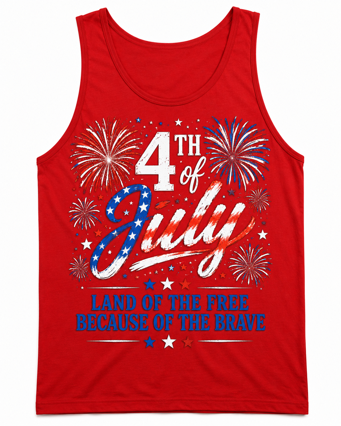 US 4th of July Fireworks Tank Top
