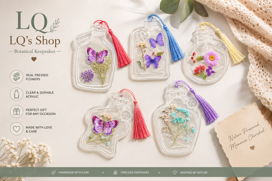 Botanical Acrylic Bookmark Collection | Handmade Floral Bookmarks