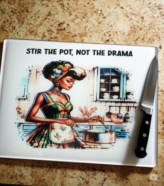 Stir the Pot Glass Cutting Board